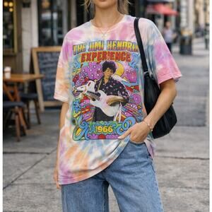 Jimi Hendrix Experience Tie Dye Graphic Band Tee XL Psychedelic Rock Shirt